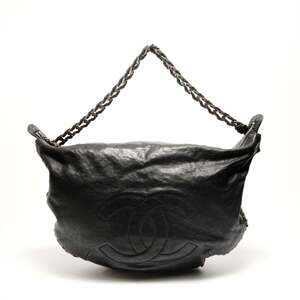 CHANEL Coco Mark Silver Hardware Luxury Shoulder Bag Black WS26340